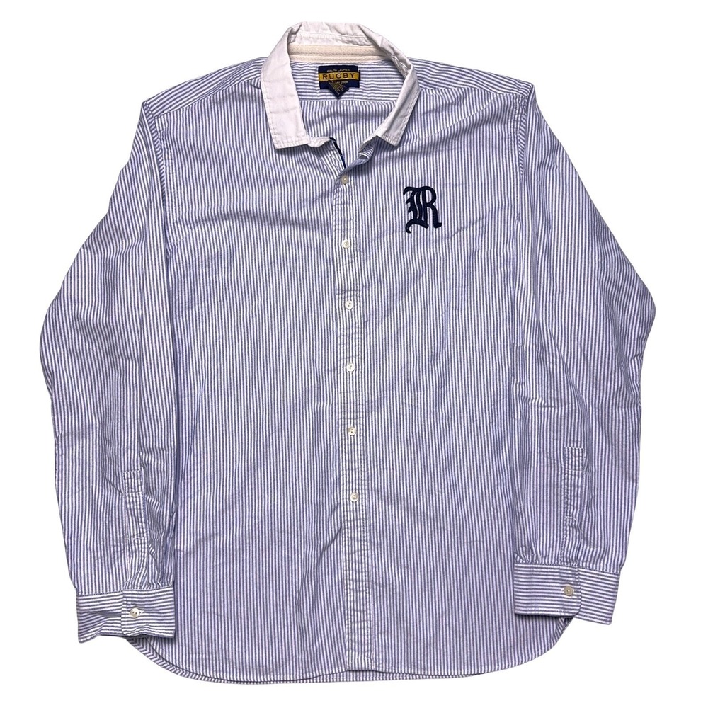 Ralph Lauren Rugby University of Oxford Blue White Contrast Shirt Size XXL